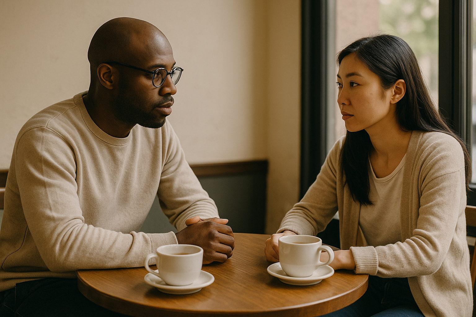 Minimalist architectural illustration showing two parallel pathways, one open and fluid representing dating, the other structured and directed representing courting.