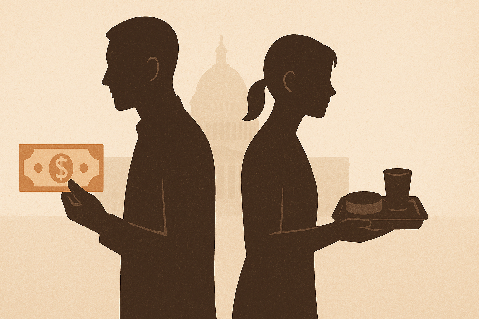 Gender and financial dependency illustration showing money, power, household roles, and relationship structure
