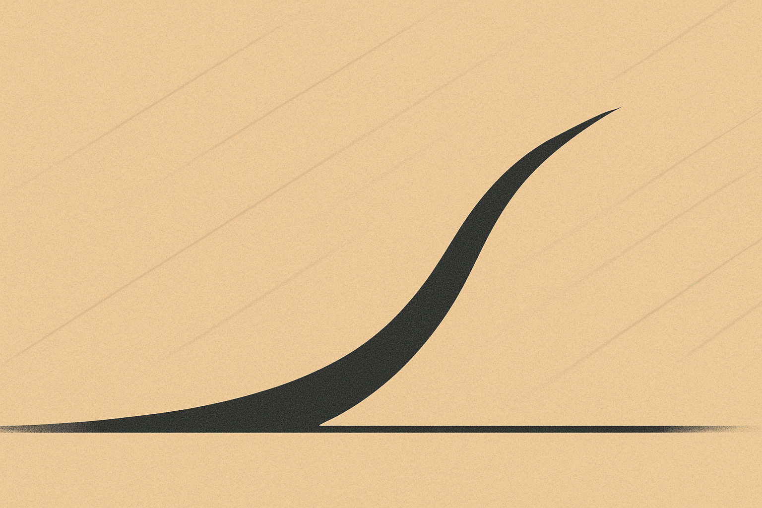 Minimalist illustration of a steady upward path with fast diagonal lines in the background, symbolizing pattern recognition skills in a fast changing world.