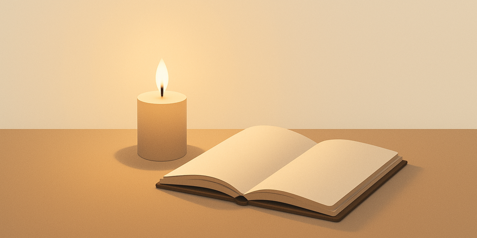 Groundwork Daily Journal banner in warm sand and soft charcoal, representing reflective space and stillness.