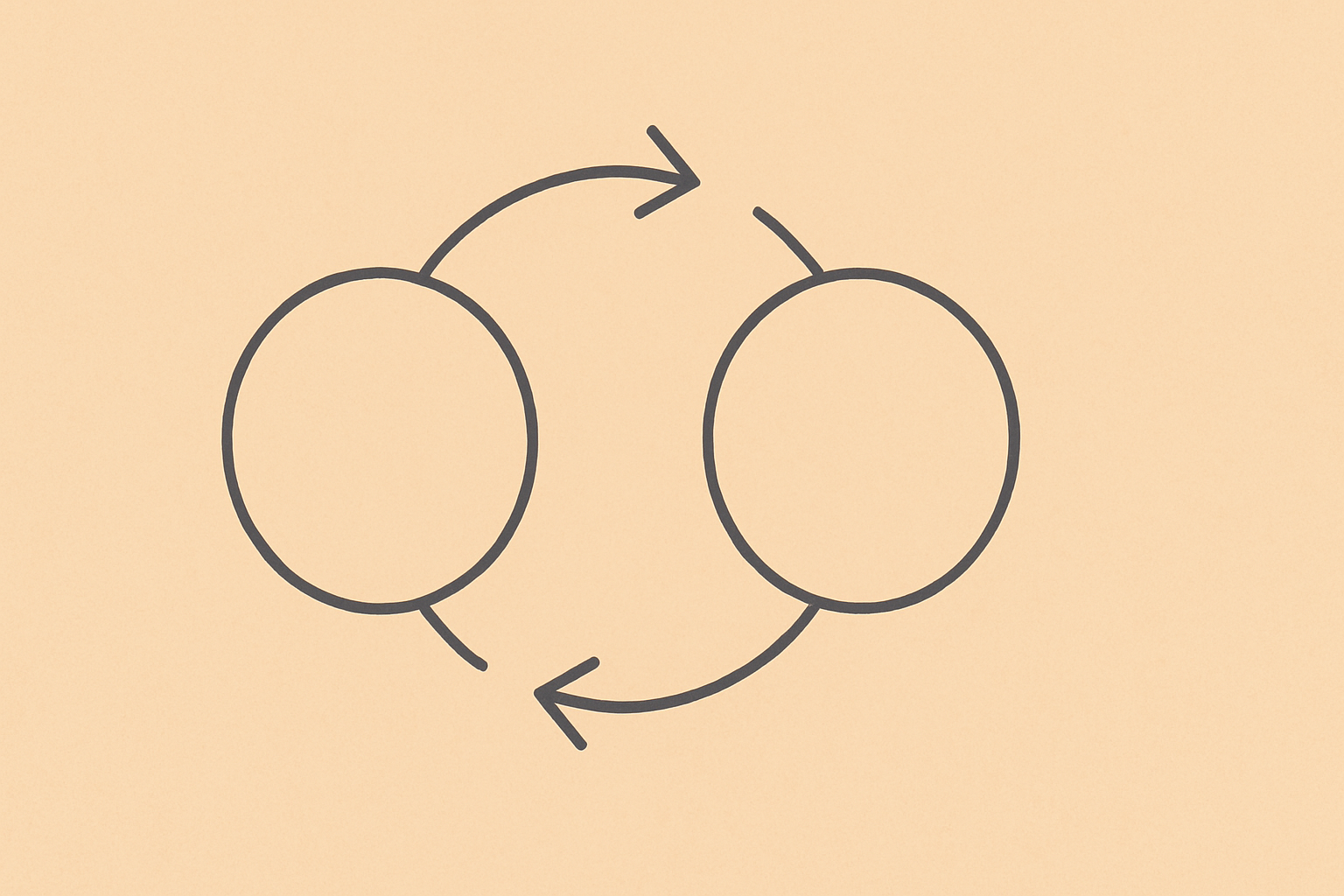 Minimalist interconnected loop illustration representing systems thinking and structured decision patterns.