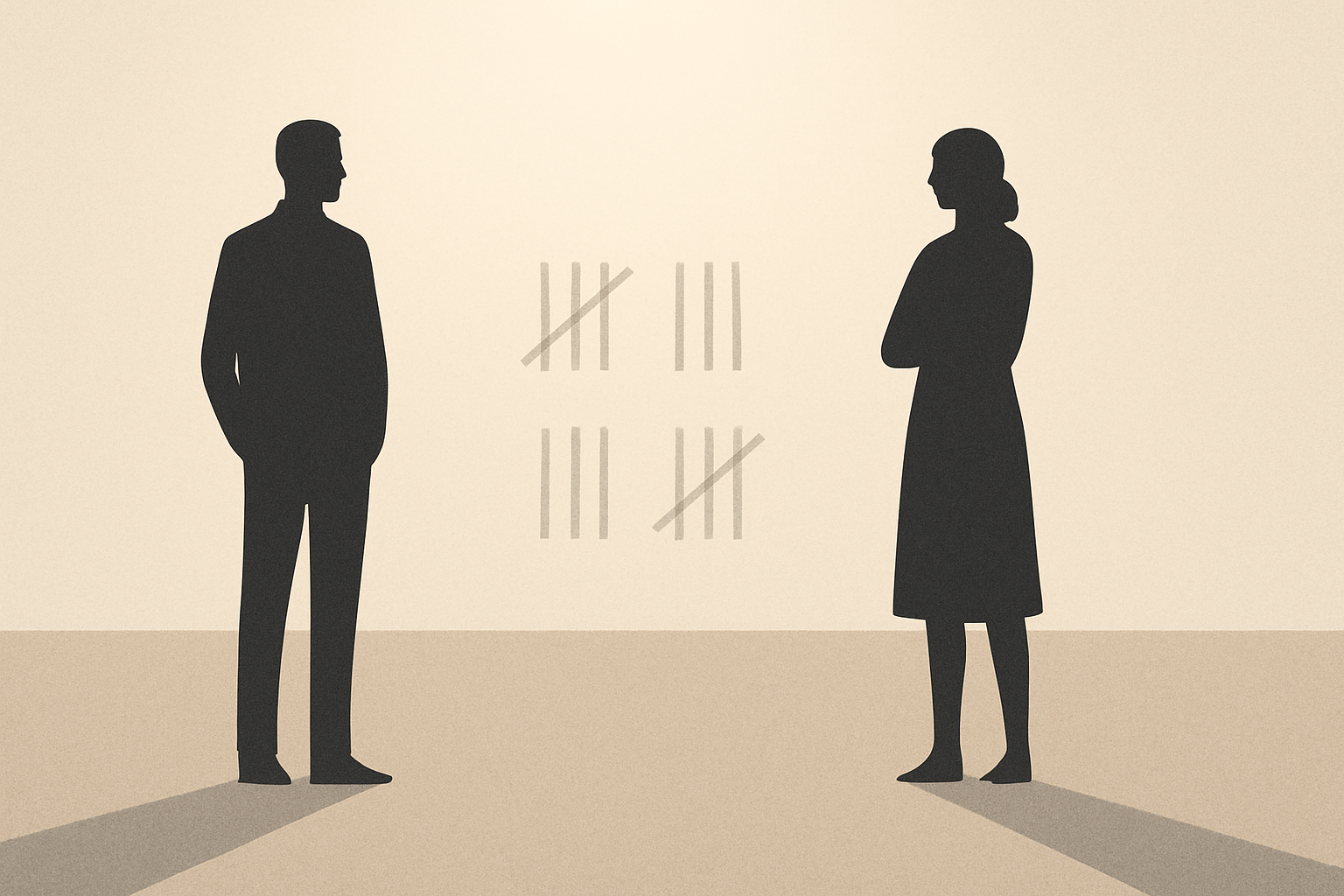 Silhouetted man under a streetlight at dusk, suggesting order and restraint.