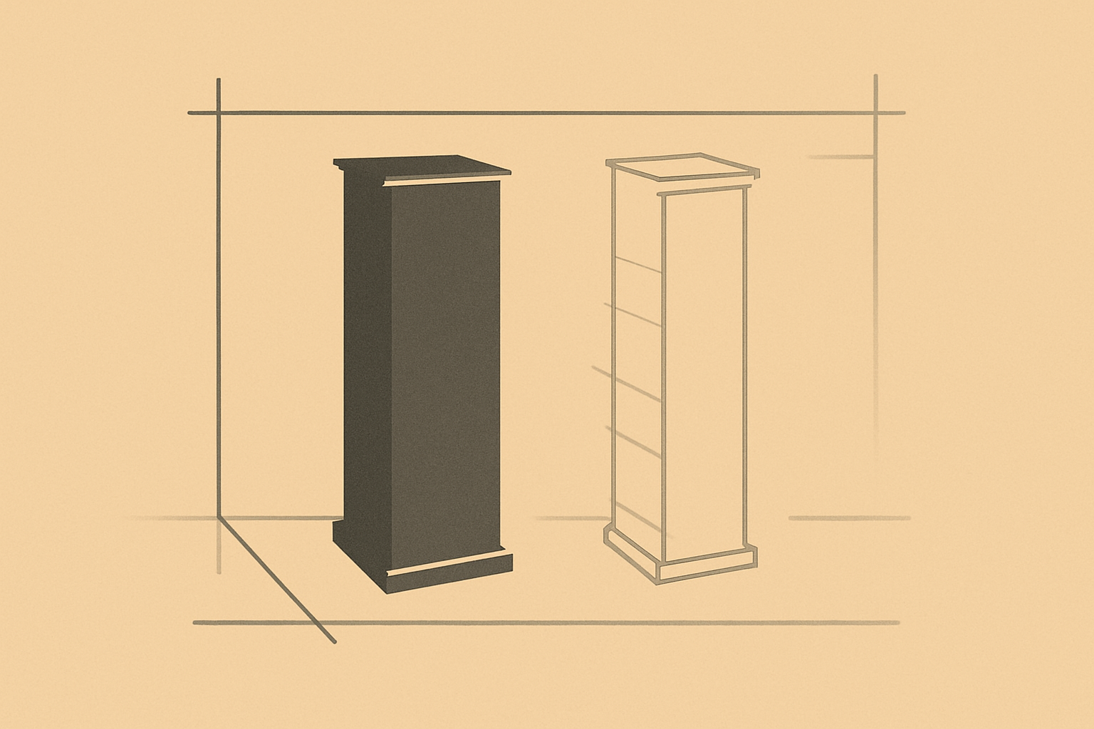 Minimalist illustration of two columns representing transactional honesty in relationships, one aligned and one misaligned to show emotional balance and imbalance.