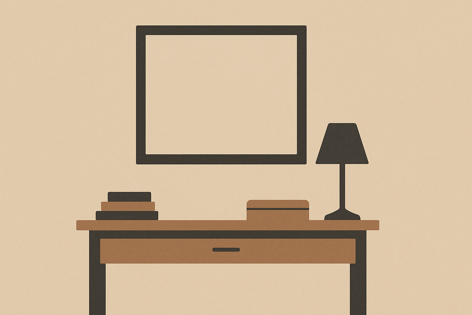 Minimalist geometric banner illustrating where discipline meets money, with a warm-sand background, structured lines, and a subtle grid suggesting financial order.