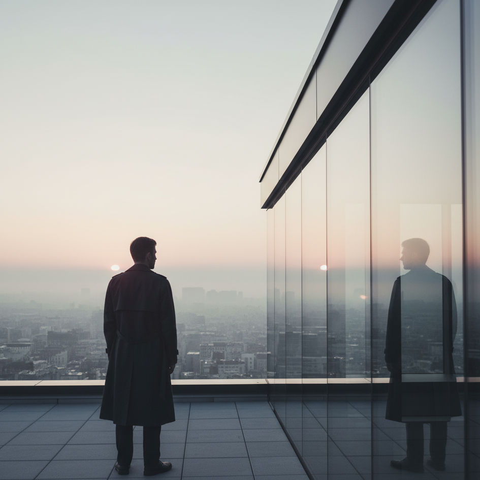 Minimalist illustration symbolizing mindset, resilience, and rising above circumstance through perspective and discipline.