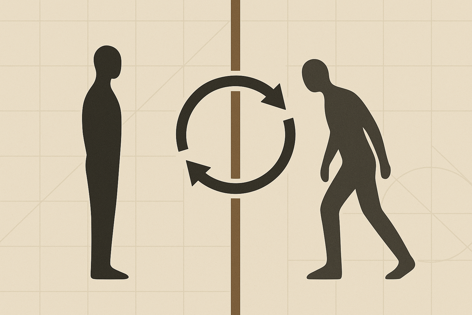 Emotional labeling feedback loop illustration with silhouettes and arrows
