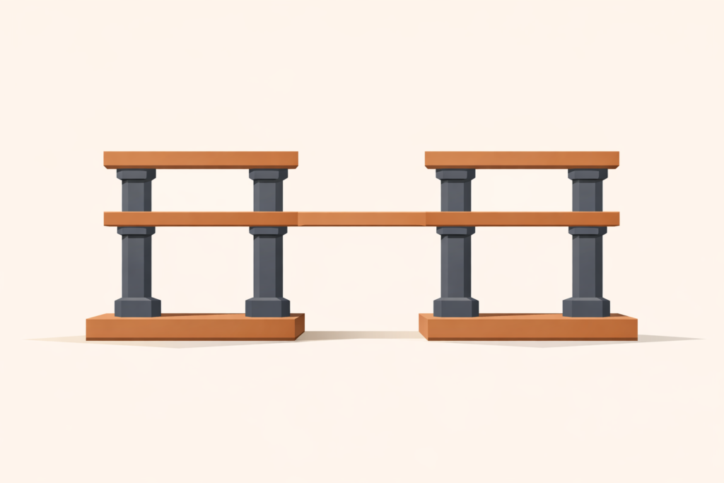 Marriage finances under stress illustrated through shared structure with defined boundaries.
