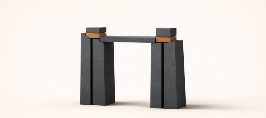 Minimalist editorial illustration representing succession planning as continuity through structured transition in institutional governance.