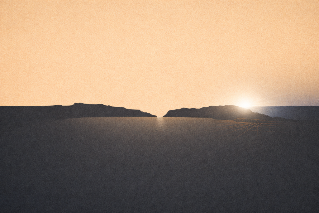 Abstract illustration representing Dominican Republic independence through separation and self-definition on the island of Hispaniola