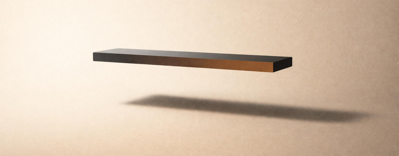 Minimalist architectural beam without visible support representing effort without structure