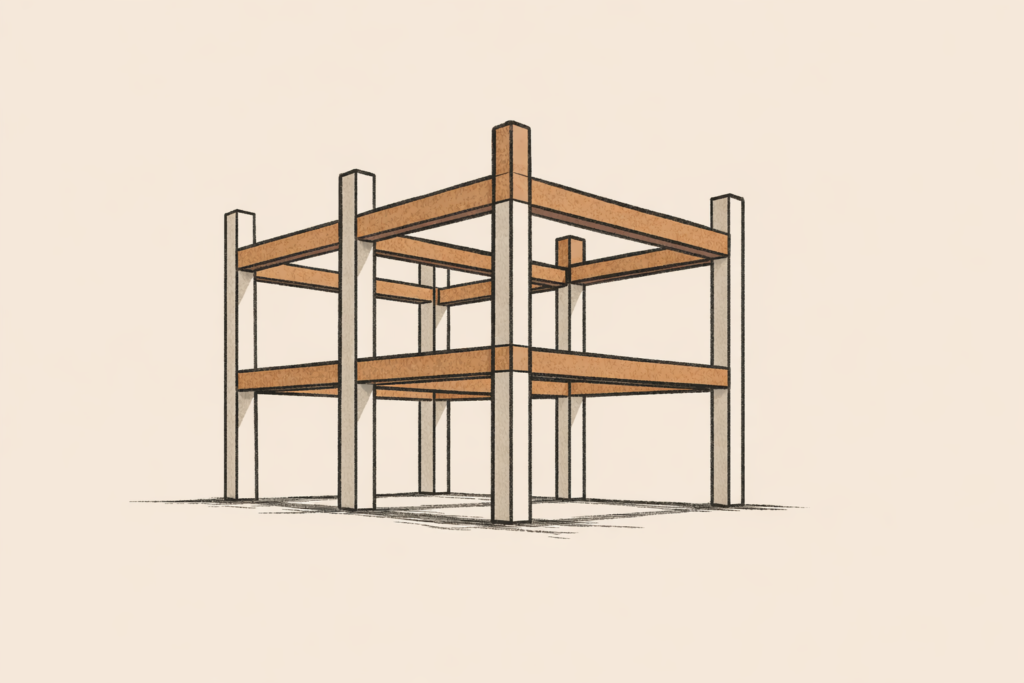 Liberation without infrastructure shown as a structural grid supporting durable systems and long-term stability.