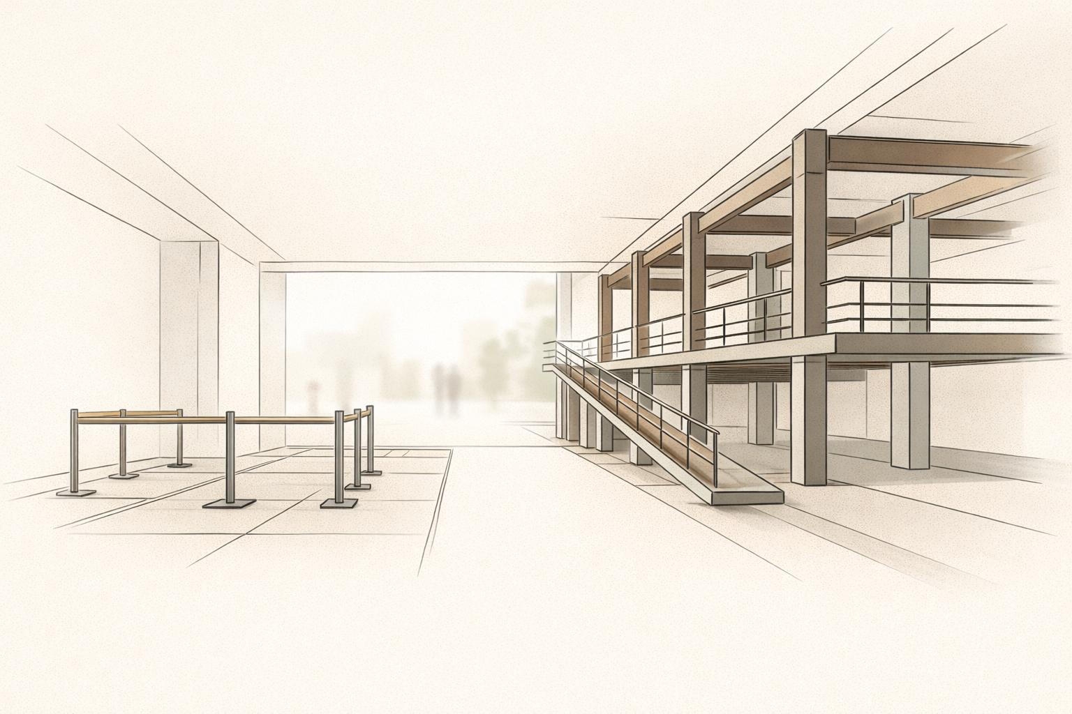 Relationship skills before dating begins illustrated as a minimalist training hall with measured supports and guided pathways