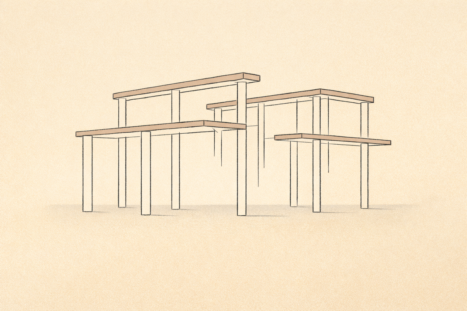 Standards without infrastructure illustrated through an abstract institutional framework with missing supports