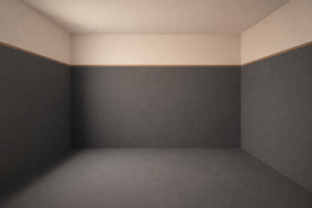 Minimalist architectural interior representing stillness as internal order and supported structure