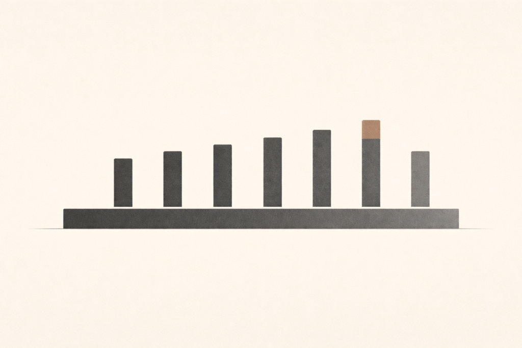 Minimalist architectural illustration showing institutional maintenance through quiet, ongoing care and structural consistency.