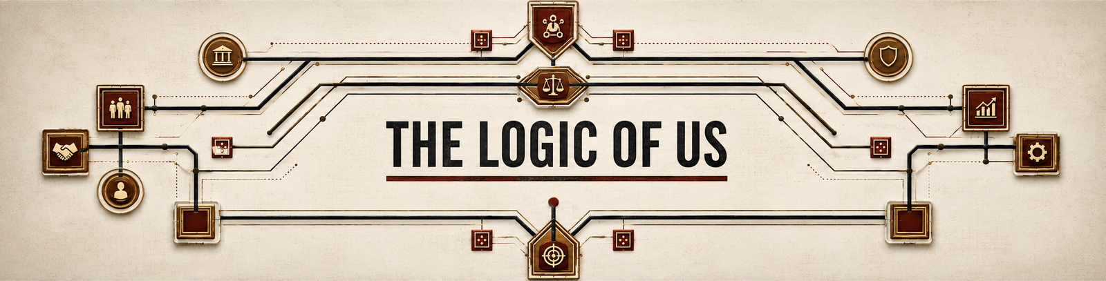 The Logic of Us series banner representing relationship systems, trust, reciprocity, communication, boundaries, responsibility, conflict, and repair.