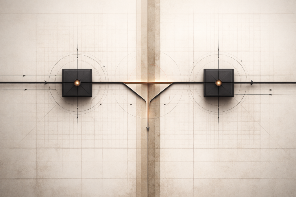 Minimalist structural diagram illustrating equal emergency response triggered by consistent risk thresholds