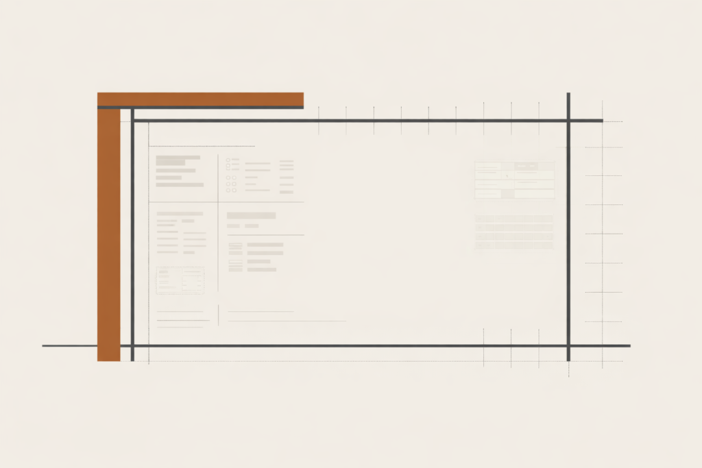 Minimalist architectural illustration representing January 2026 Groundwork Report and structural editorial framing.