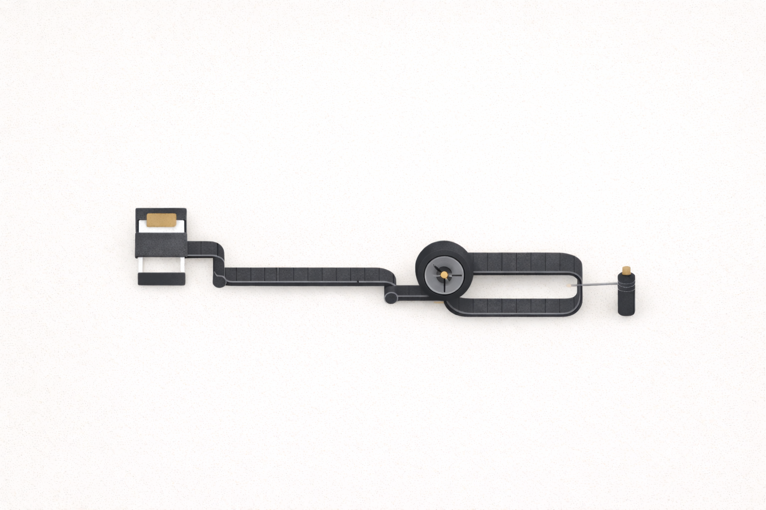 Minimalist editorial illustration showing a system contained in the present moment, representing removal of anticipation and forward-leaning focus.