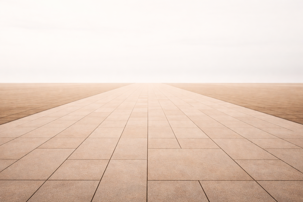 consistency plateau discipline shown through a flat uninterrupted surface extending forward