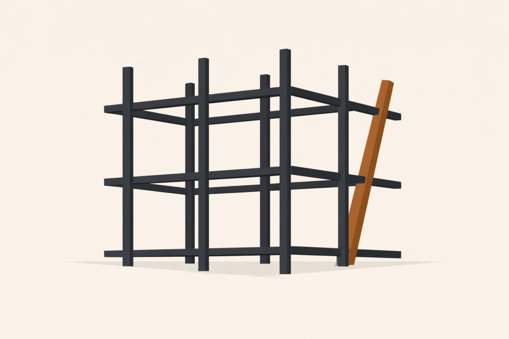 Minimalist structural cage illustration symbolizing financial abuse and restricted autonomy in relationships.