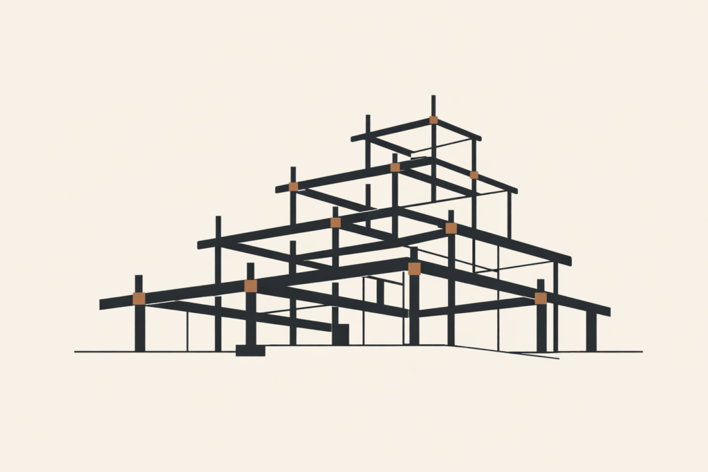 Minimalist architectural framework illustrating generational wealth structure and financial systems that support long-term asset growth.