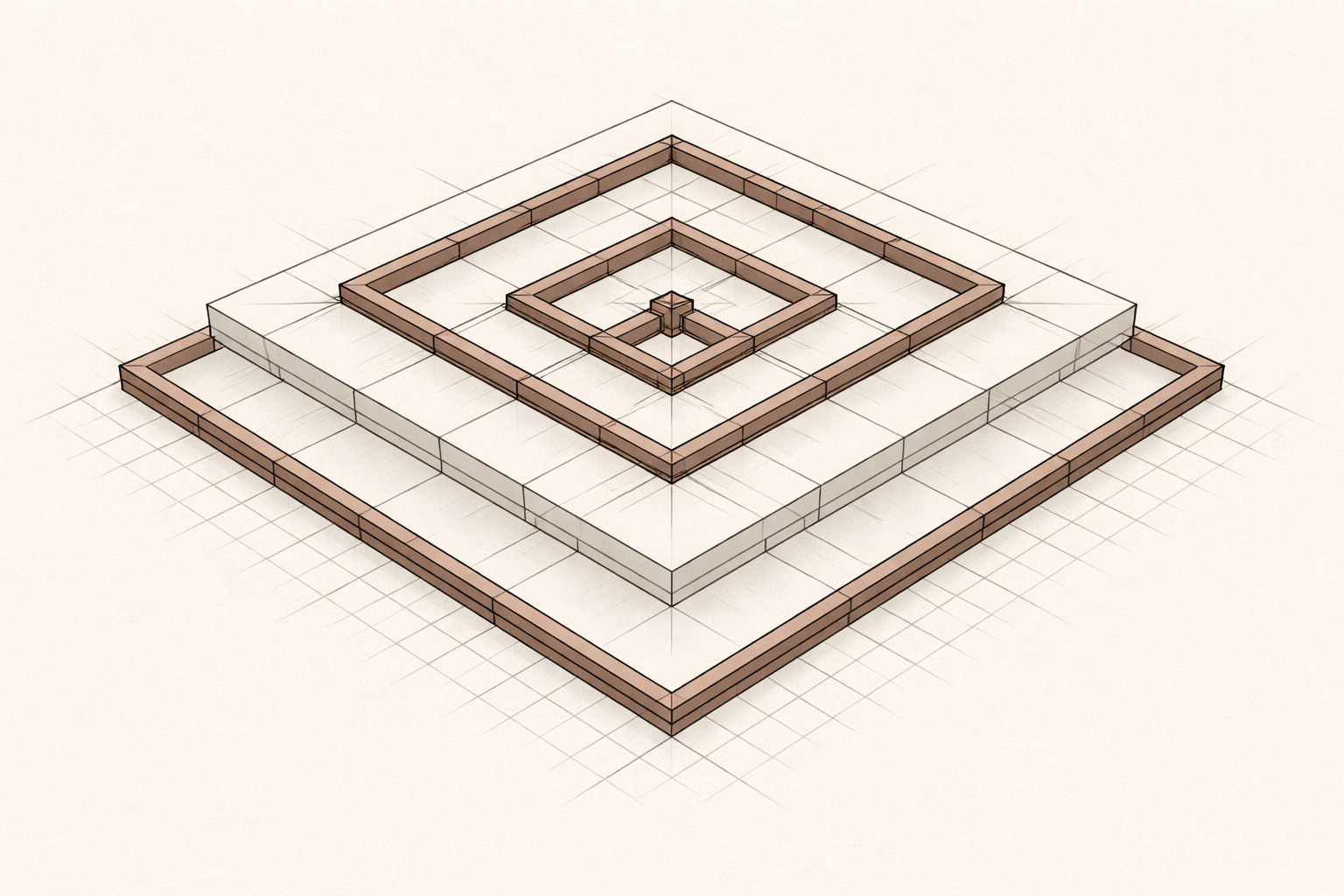 Physical capacity discipline shown as a top-down architectural system reinforced outward with clay-brown beams.