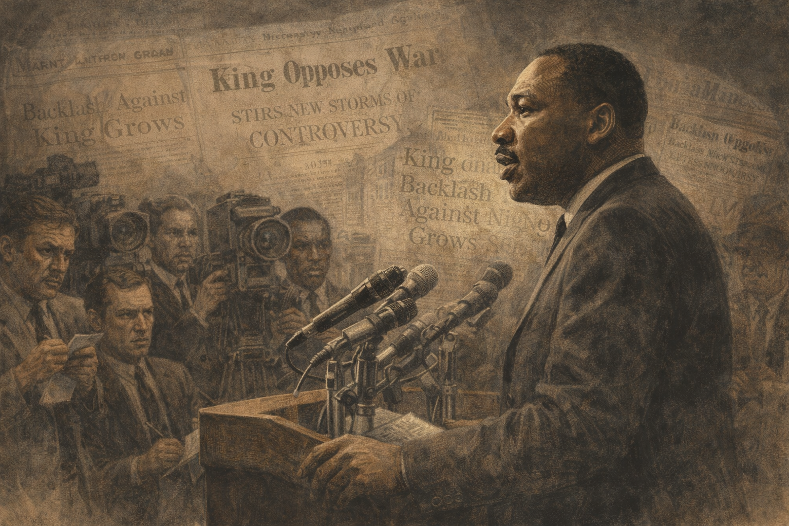 Why MLK became controversial after 1965 during media backlash in the late 1960s