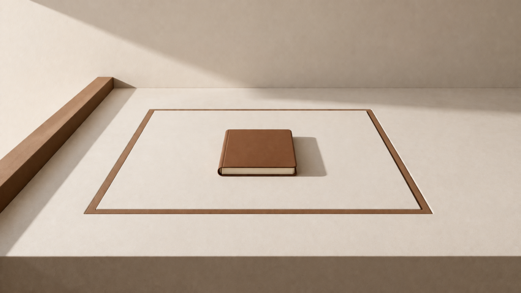 constraint builds discipline shown through a minimalist structure operating within clear boundaries