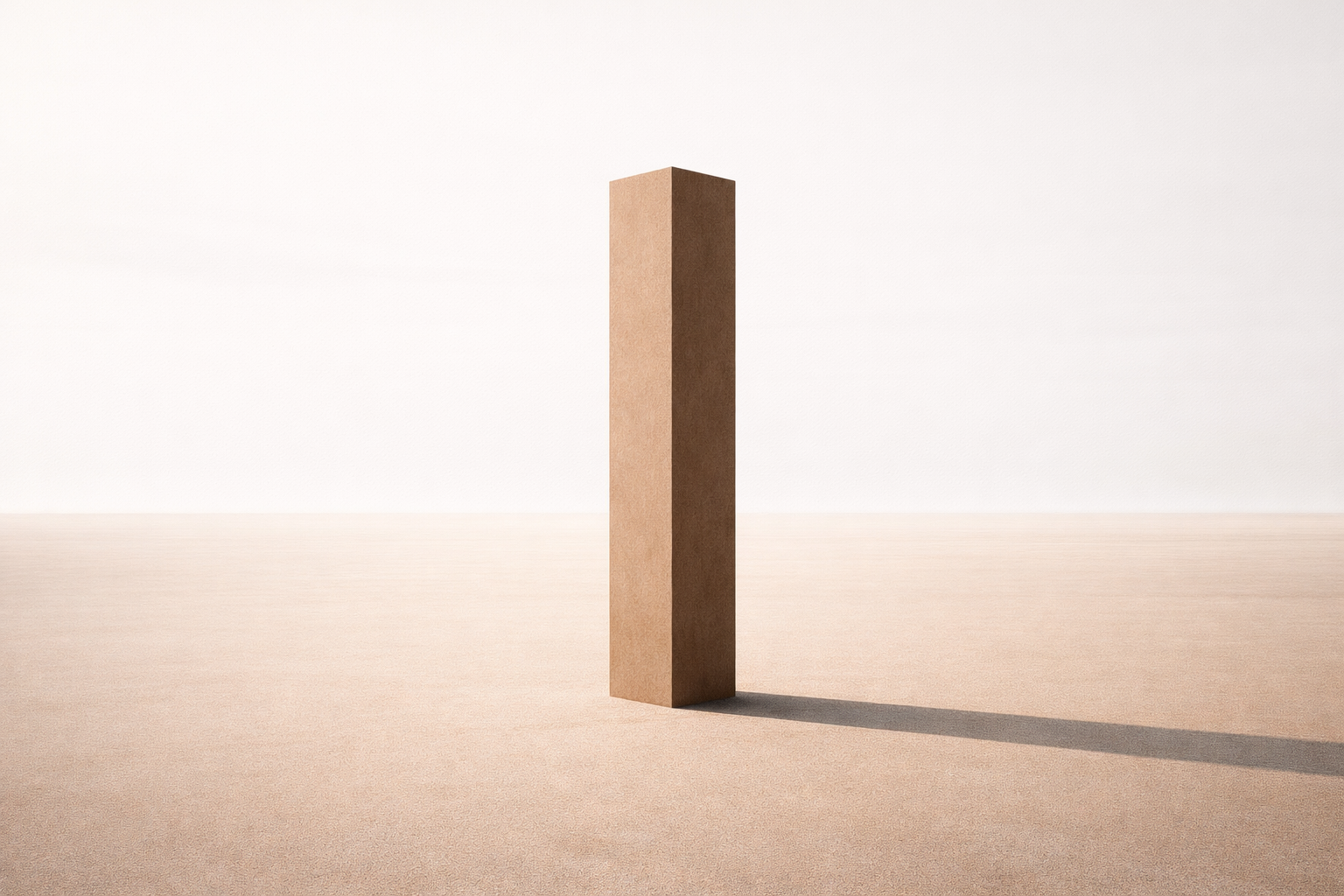 personal discipline standard represented by a single solid pillar in a minimalist space