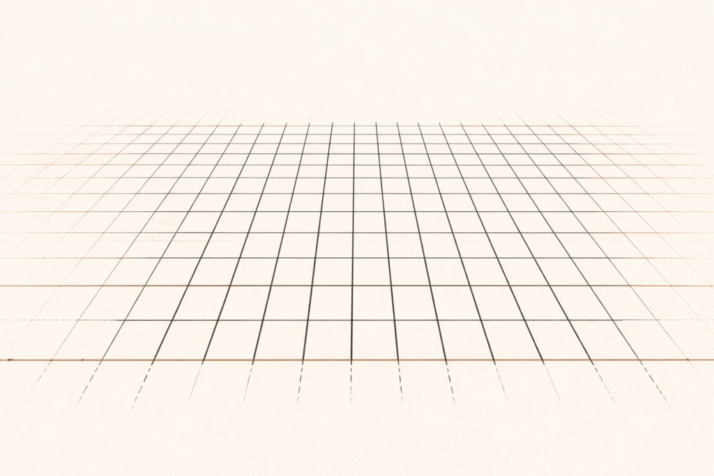 Minimalist architectural grid illustrating repeating structural patterns that stabilize disciplined systems.