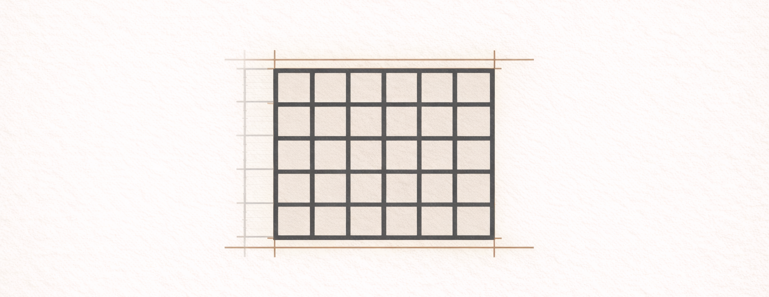 Minimalist architectural grid illustrating how to restore the standard and realign structural systems