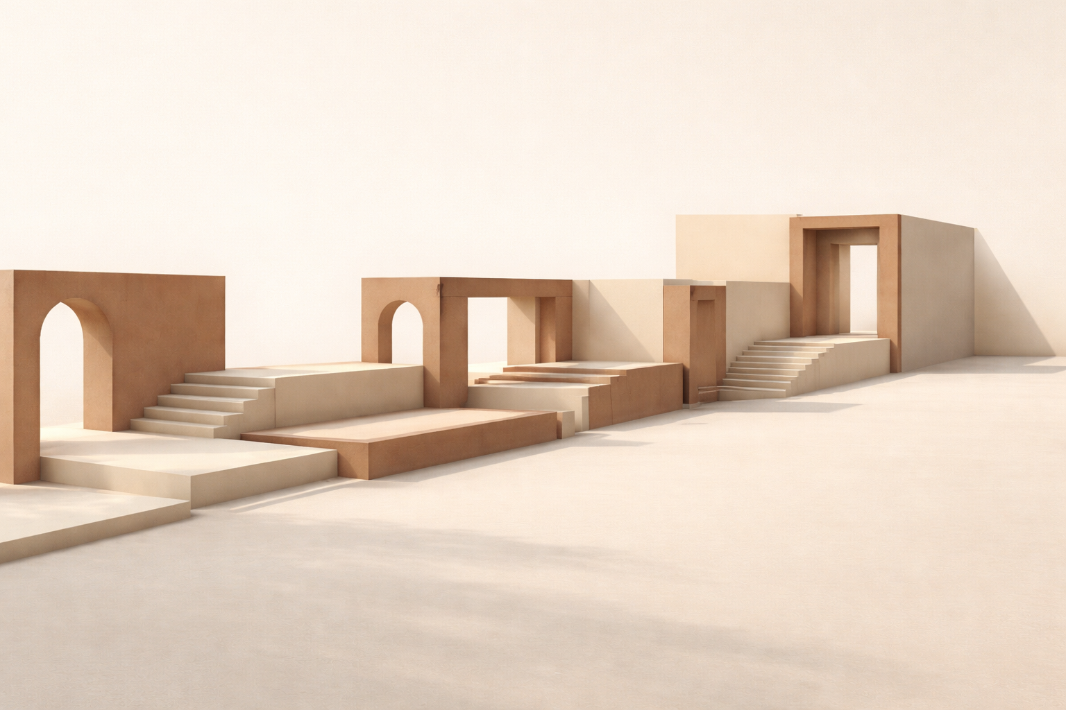 Minimalist architectural progression representing disciplined expansion, structural capacity, and slow durable growth