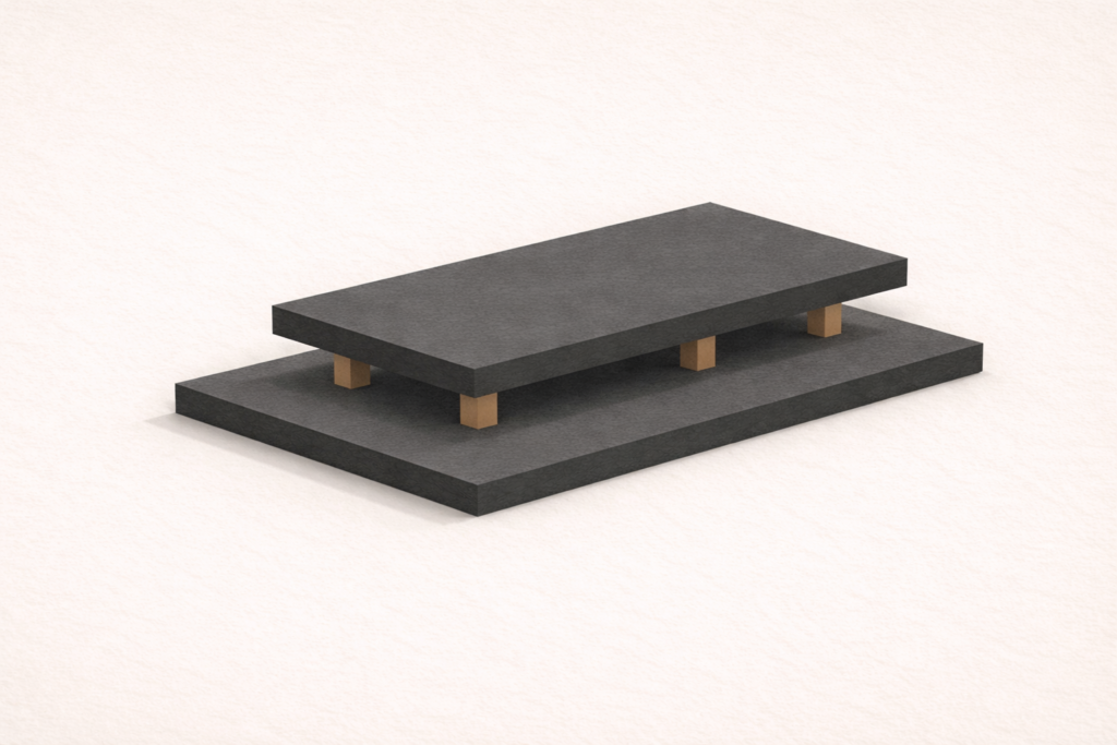 Raise the minimum standard visualized as a stable architectural base lifting the operational floor of a structure