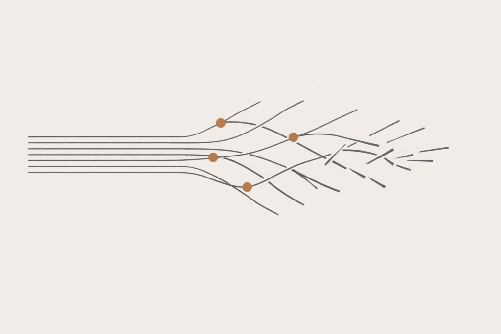 Minimalist diagram showing system tolerance levels under pressure