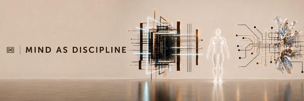 Mind as Discipline series banner illustrating attention, cognitive control, clarity, and disciplined thinking as a structured human system.