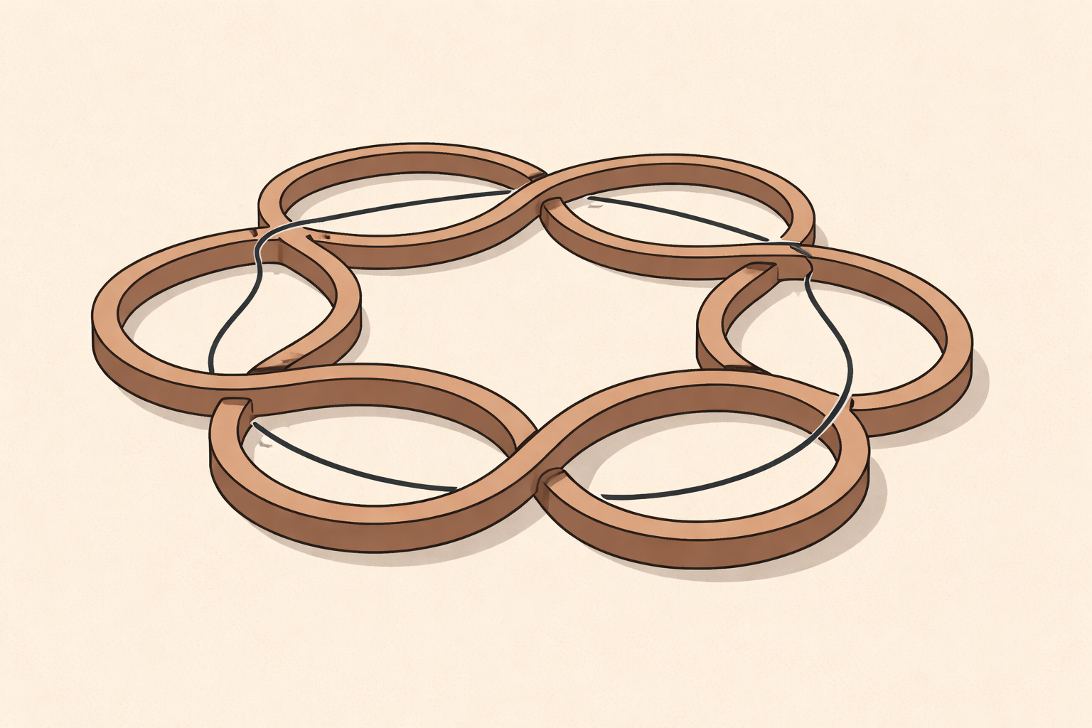 Minimalist illustration showing continuous looping pathways representing attention economy reinforcement cycles