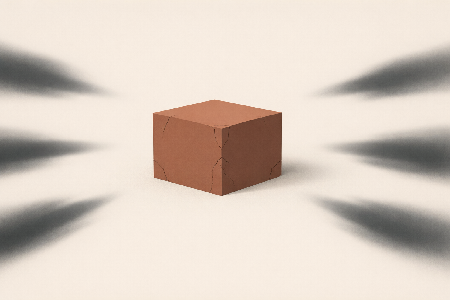 Minimalist architectural structure exposed without boundaries under directional pressure representing the attention economy and boundary failure