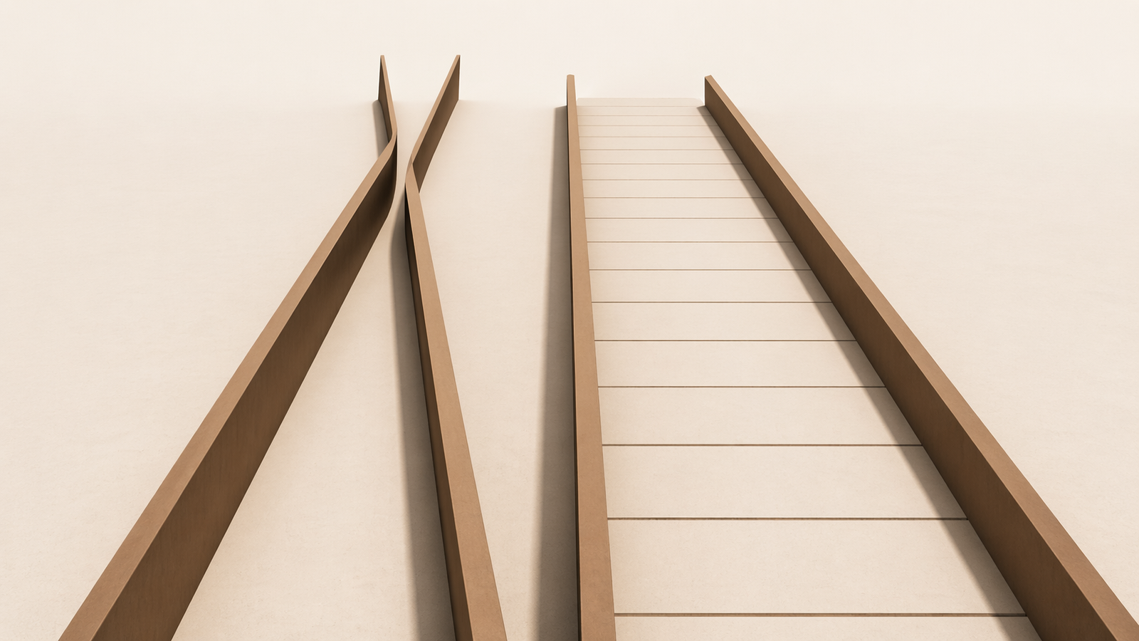 When accountability feels like control shown through a distorted structure under uneven pressure.