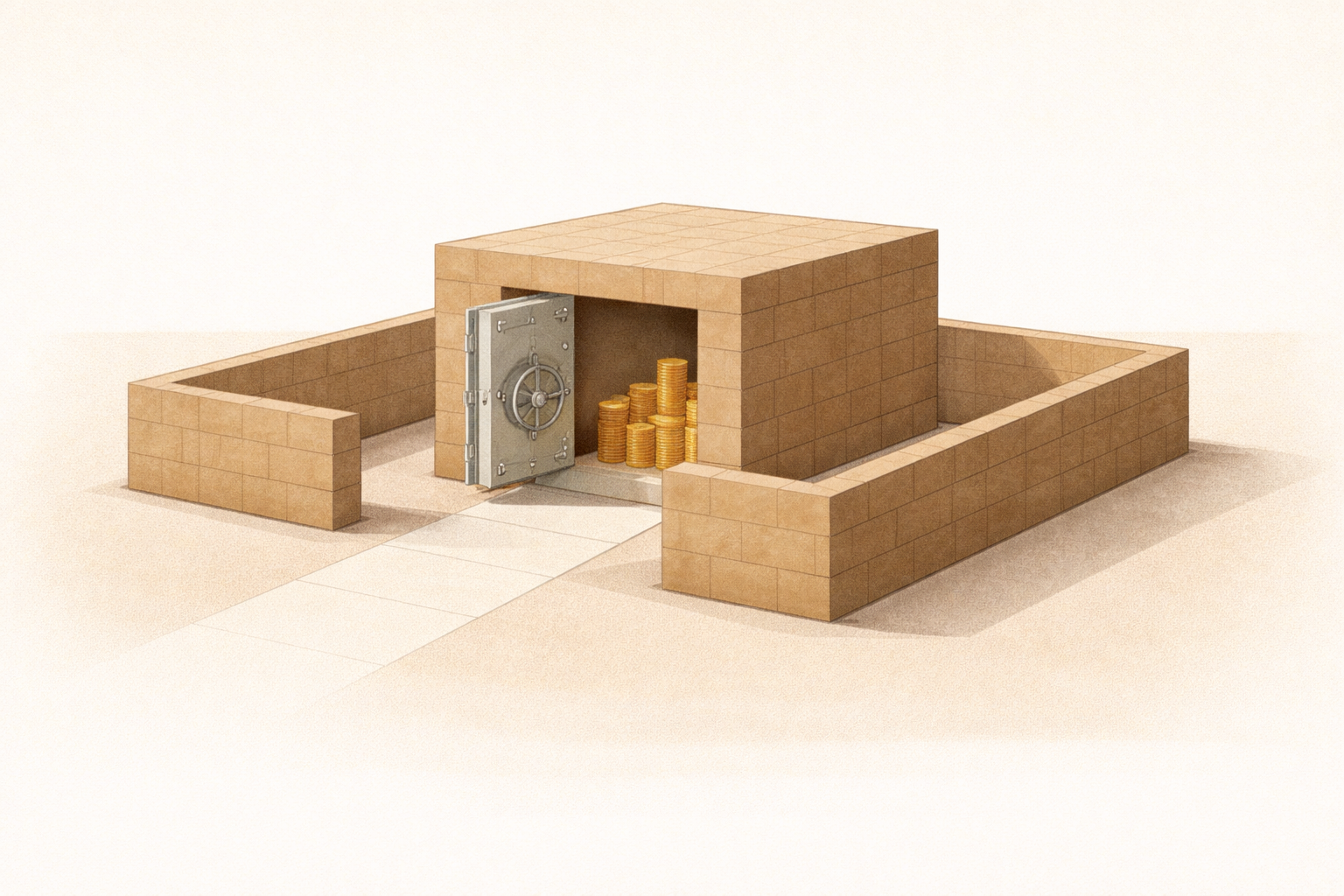 Financial reserve secured within a structured system with controlled access, symbolizing an emergency fund strategy