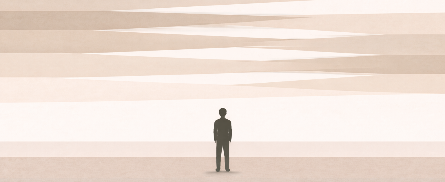 Minimalist layered sky illustration representing the Soul Weather Framework as a structured internal state awareness system.