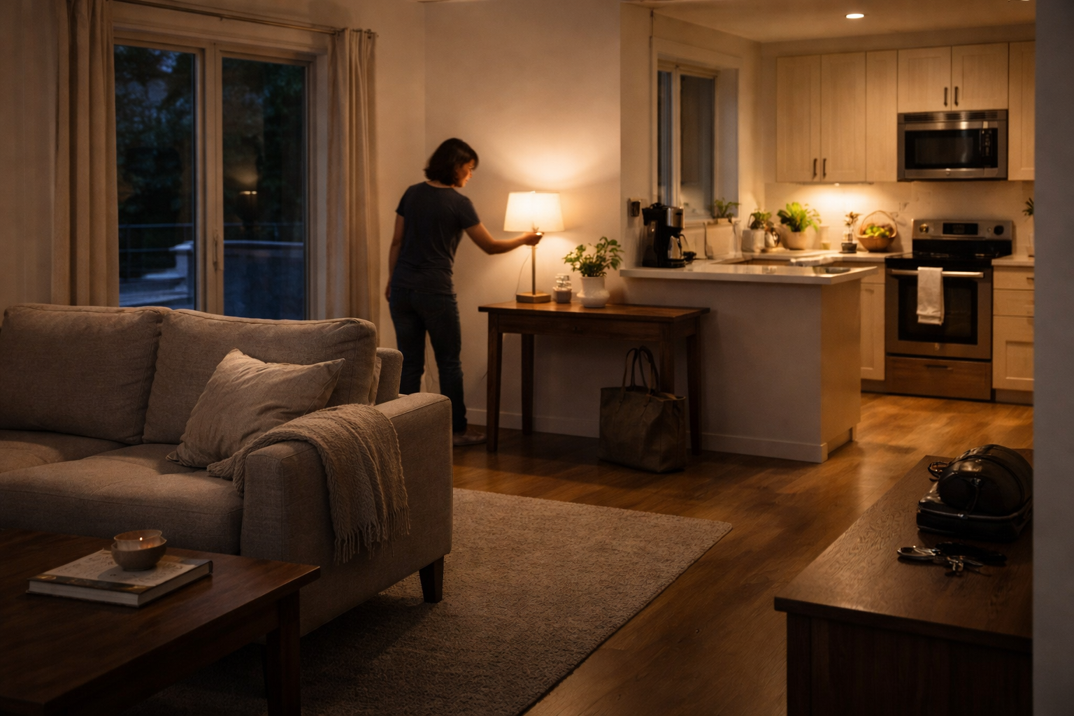 evening reset routines in a calm home with kitchen and living space restored before night