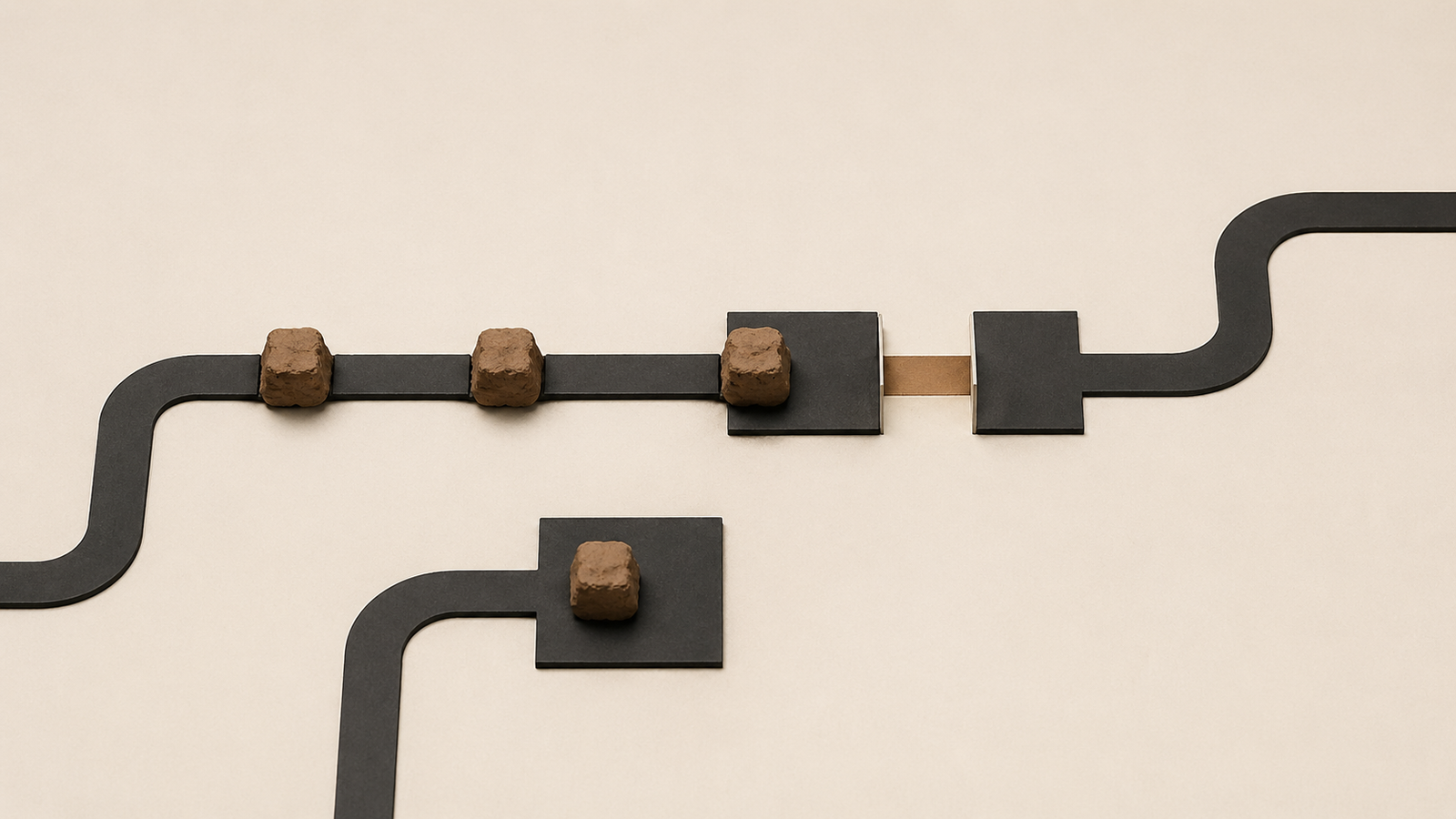 Minimalist structure showing pressure points and a cleared path representing the discipline of naming friction early