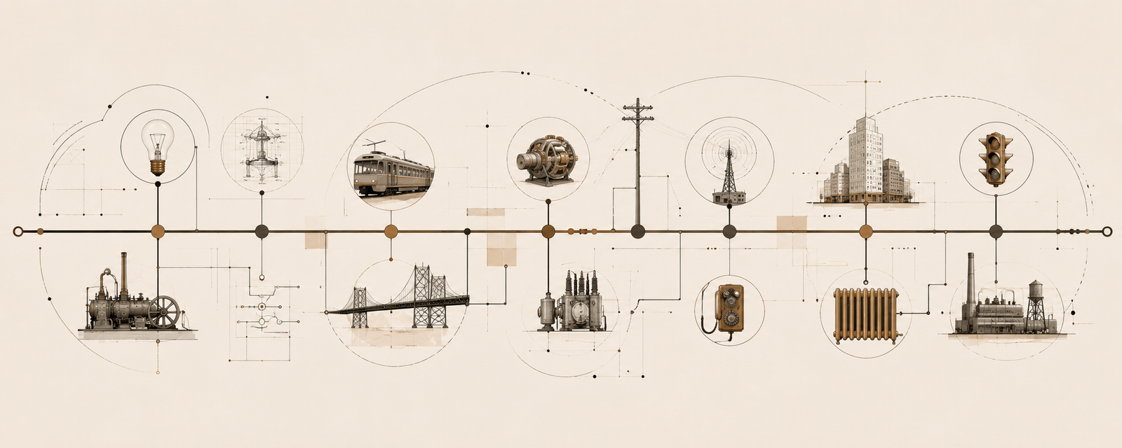 Timeline of Black inventors and innovators across transportation, communication, lighting, heating, industrial engineering, medicine, public safety, and technology.