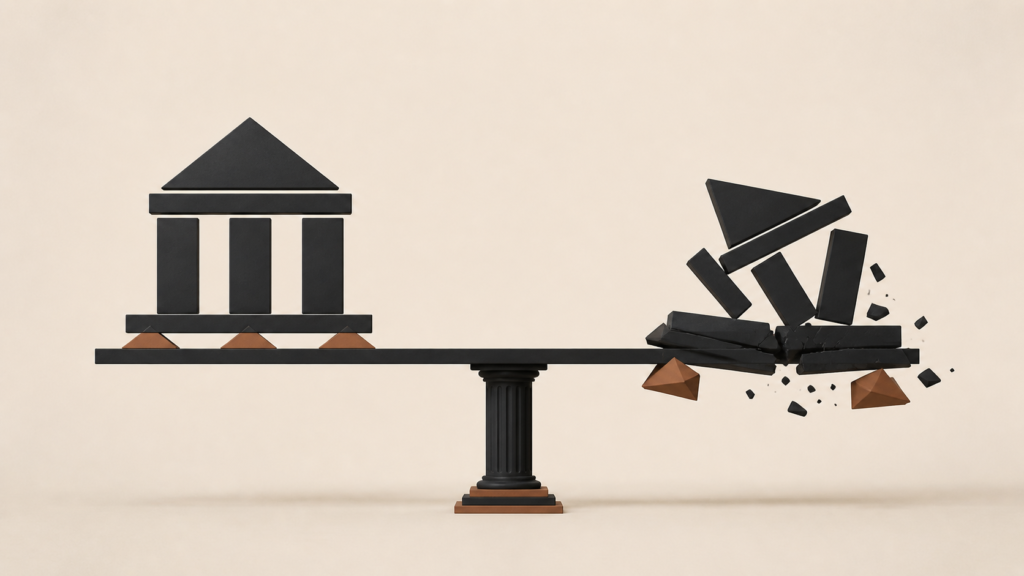 discipline fails where identity is weak shown through stable structure versus collapsing system