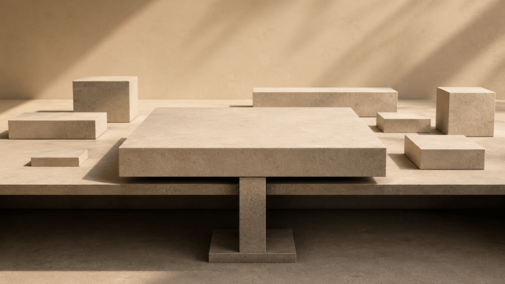 Minimalist architectural illustration representing economic ownership, structural control, and long-term financial stability.