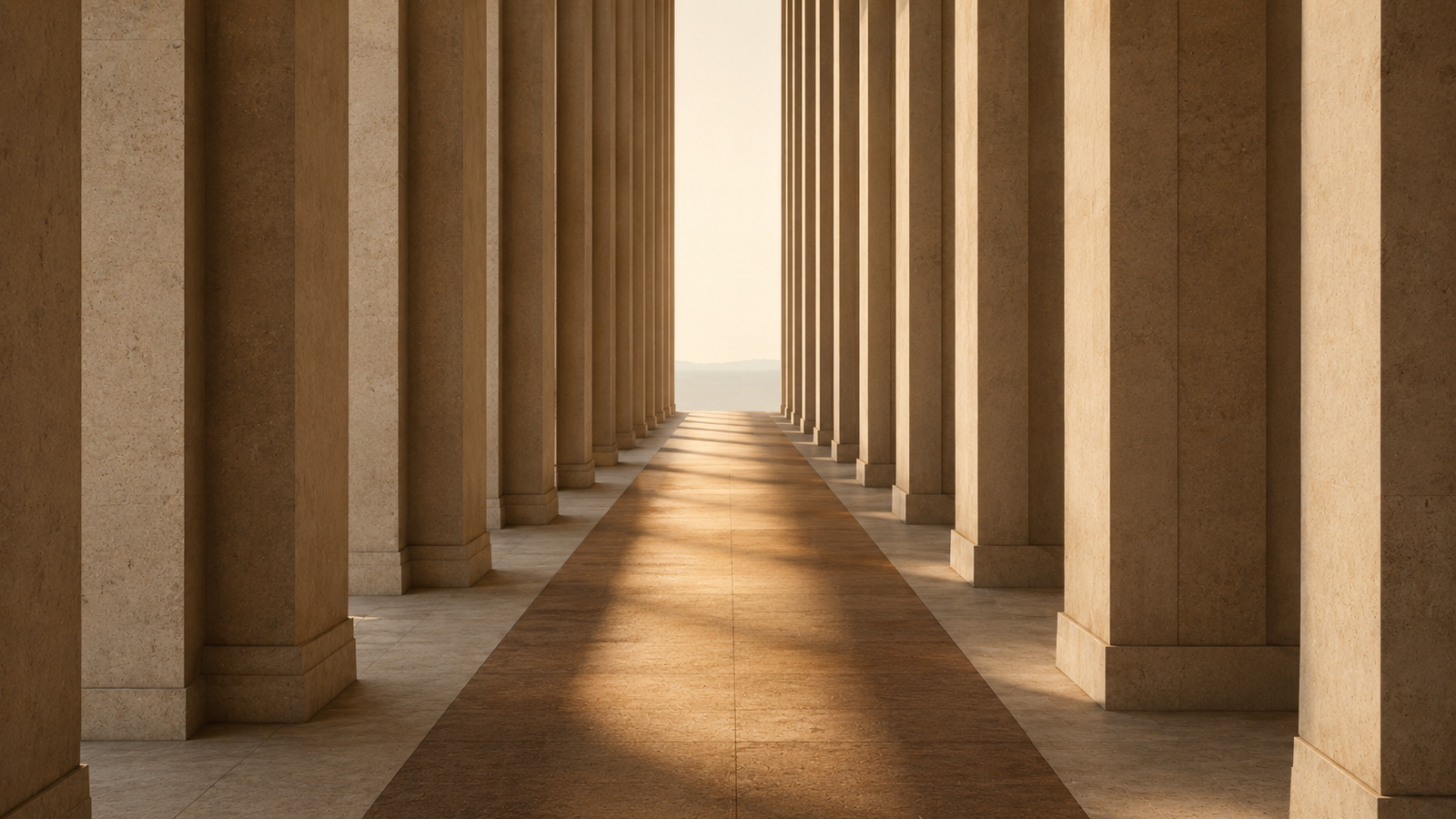 Minimalist architectural pathway illuminated by gentle morning light, representing biblical discernment and learning to recognize God's voice through Scripture, wisdom, community, and patience.