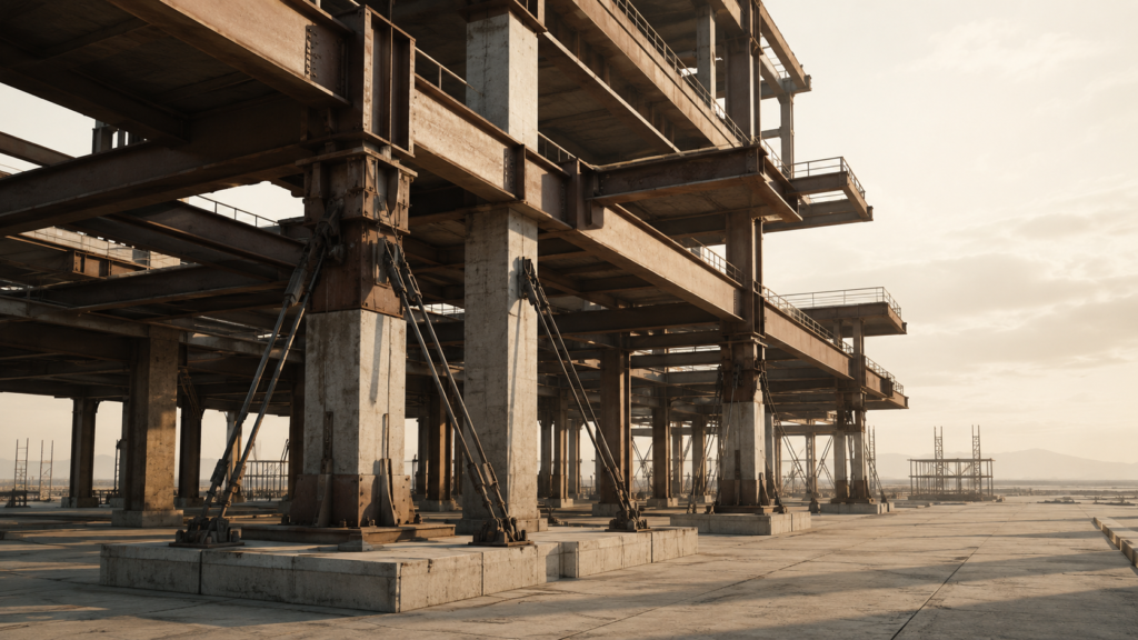 Architectural framework carrying visible structural load representing consequence, resilience, and tested systems during the May 2026 roundup.