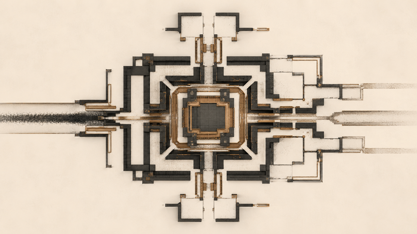 Capacity before intensity illustrated as a reinforced architectural system absorbing concentrated demand through recovery, margin, and structural capacity.