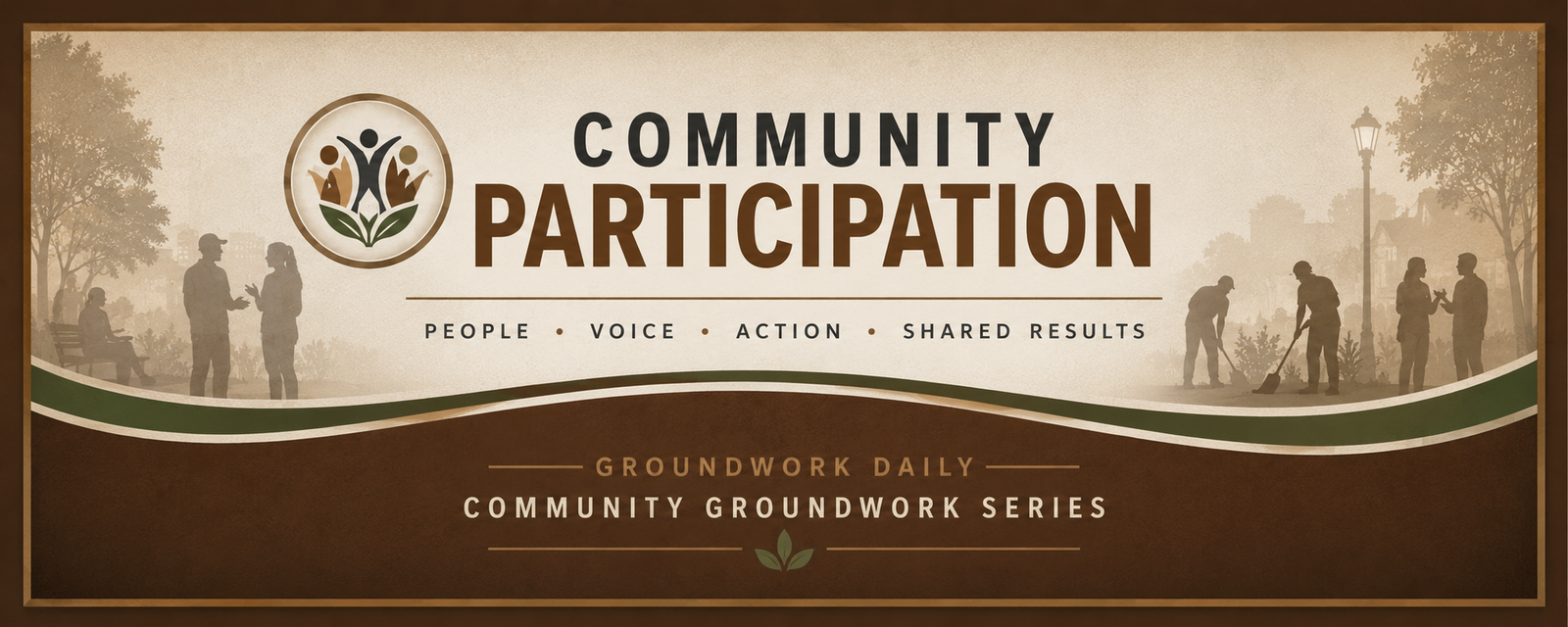 Groundwork Daily Community Participation closing banner.